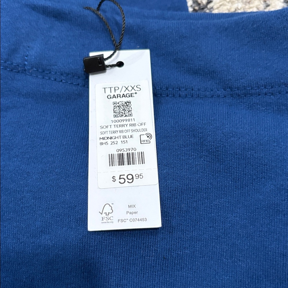 Garage SoftTerry™ Rib Off Shoulder Sweater - Picture 6 of 6